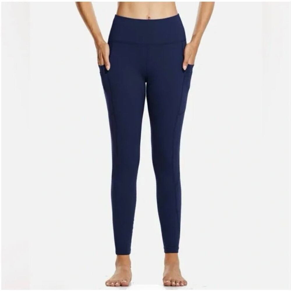 Baeleaf Navy Blue Workout Leggings Side Pockets Sz S
